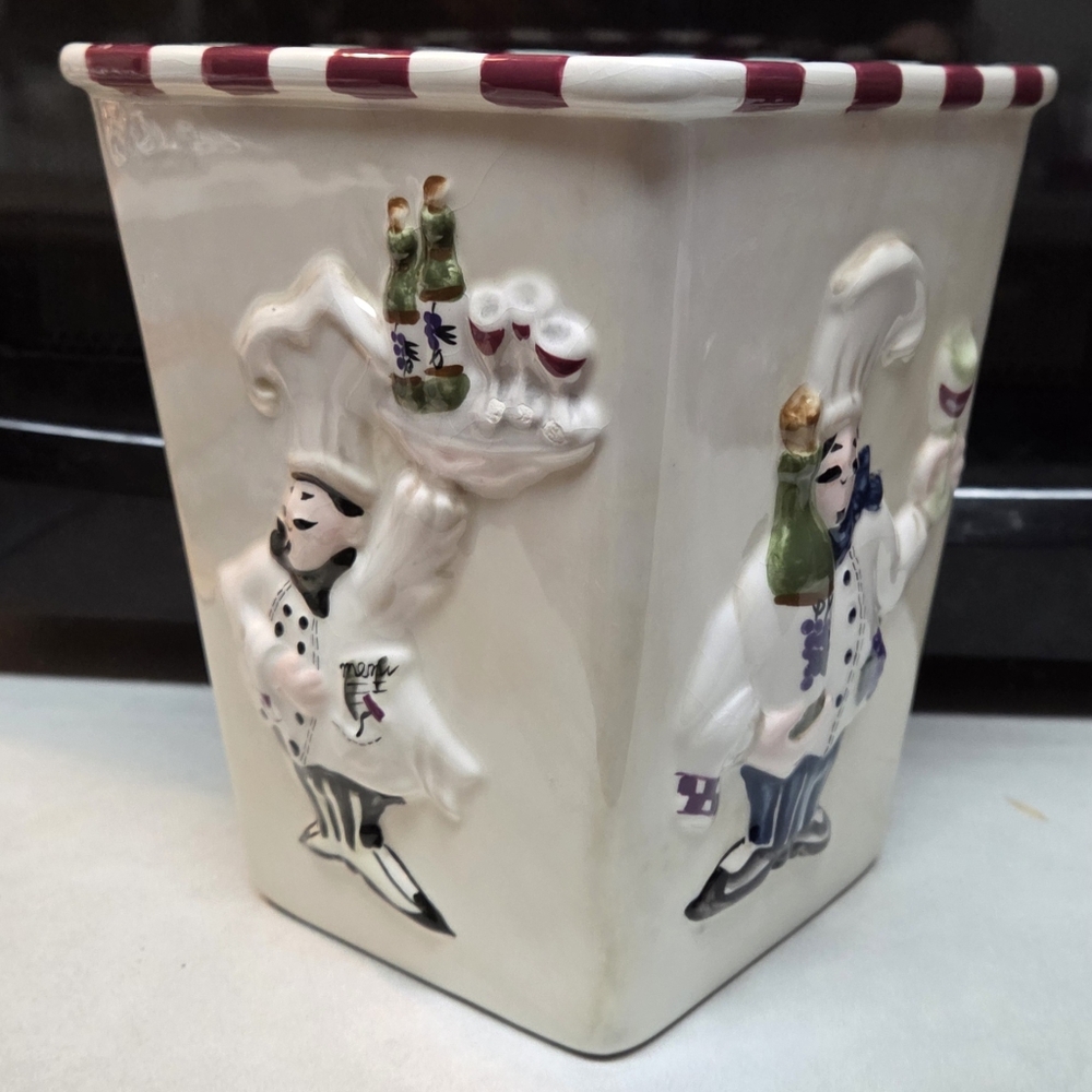 Sonoma Bordeaux Bistro Chef Utility Crock Utensils Holder